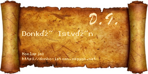Donkó István névjegykártya